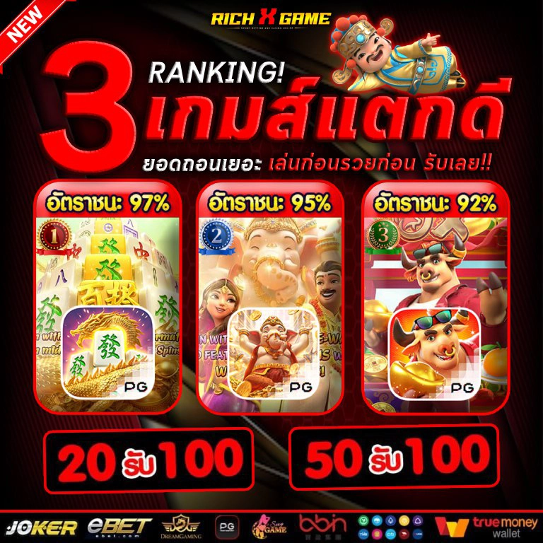 ฝาก 10 รับ 100 ใหม่ล่าสุด RICHXGAME